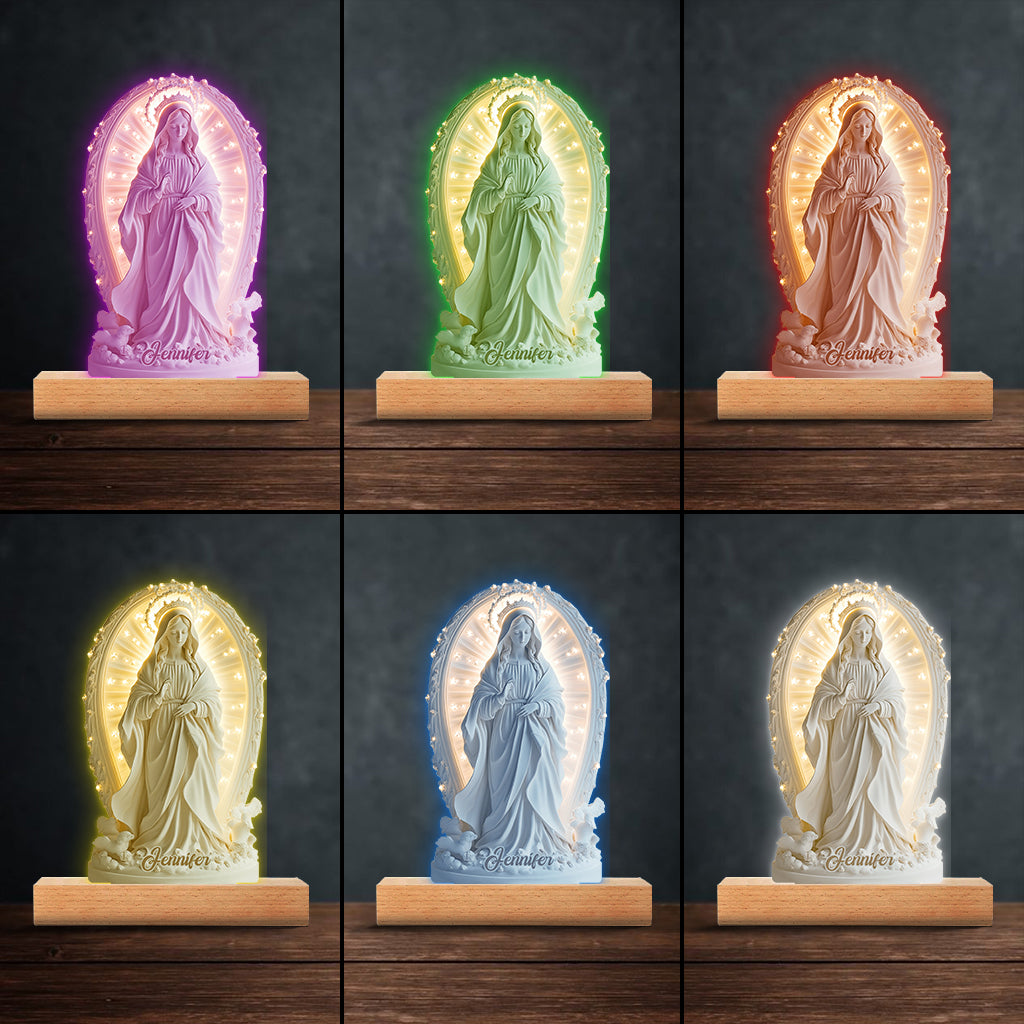 Croyant - Socle lumineux personnalisé en forme de plaque chrétienne