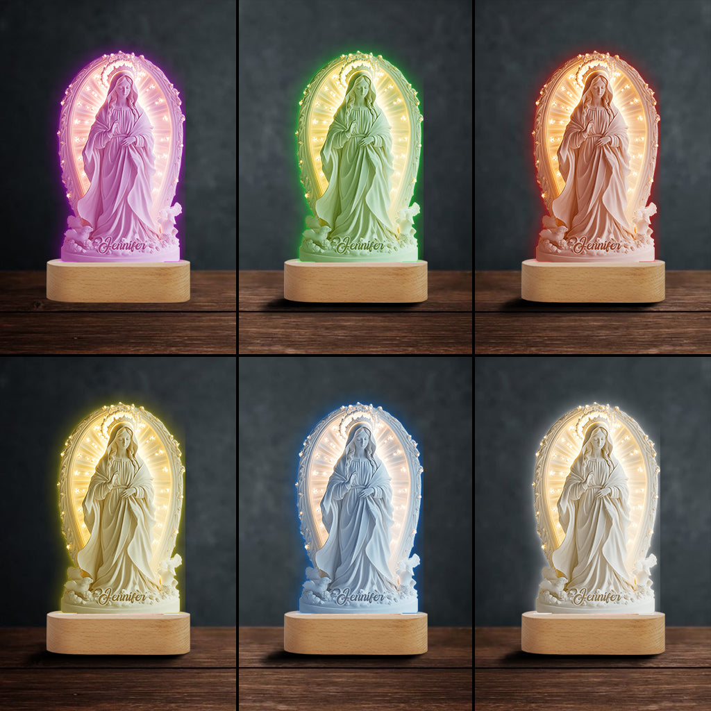 Croyant - Socle lumineux personnalisé en forme de plaque chrétienne