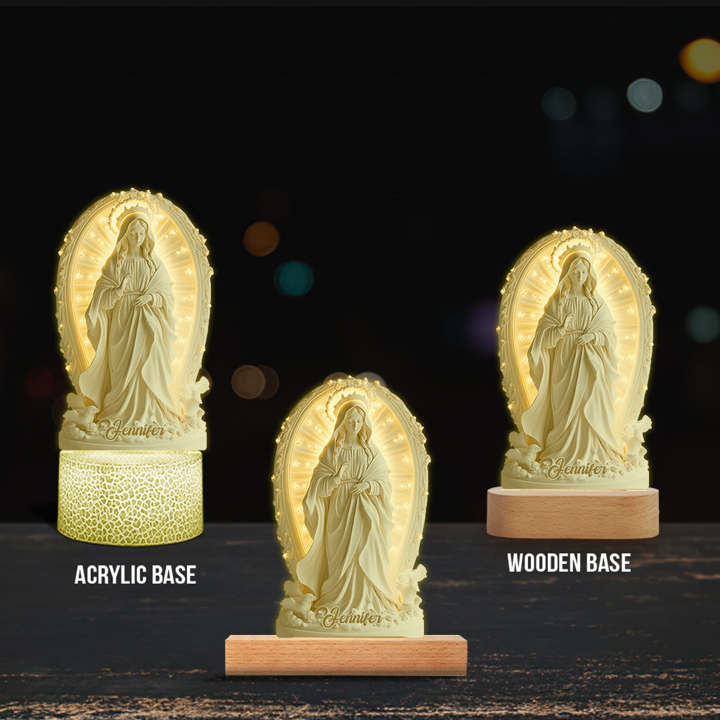 Croyant - Socle lumineux personnalisé en forme de plaque chrétienne