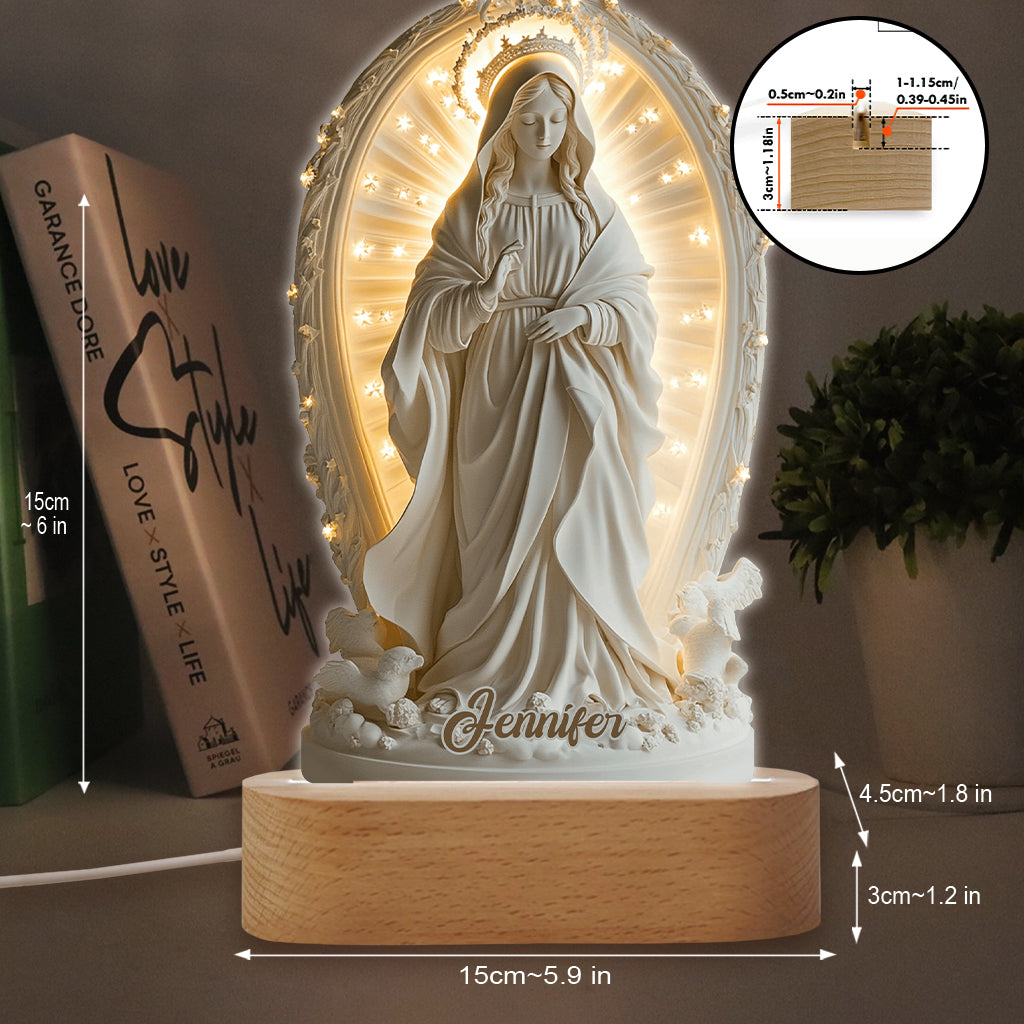 Croyant - Socle lumineux personnalisé en forme de plaque chrétienne