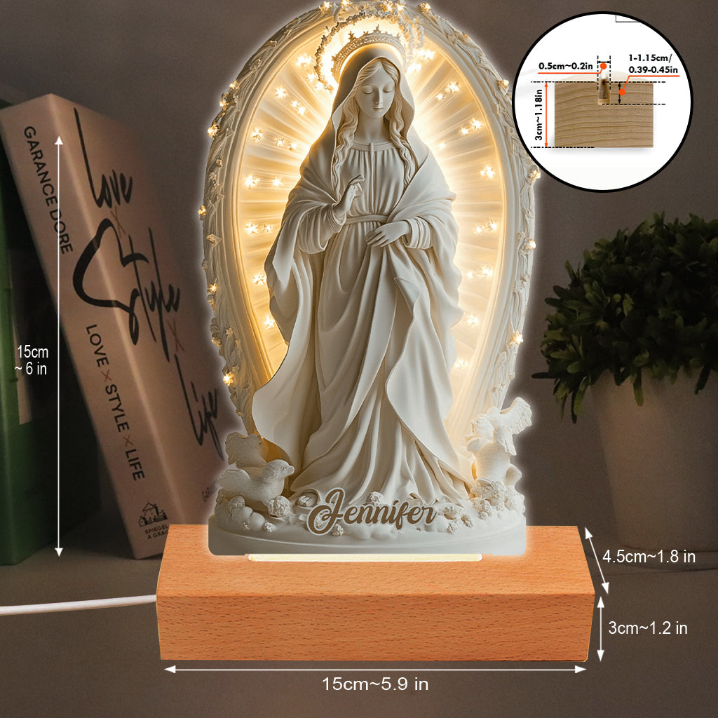 Croyant - Socle lumineux personnalisé en forme de plaque chrétienne