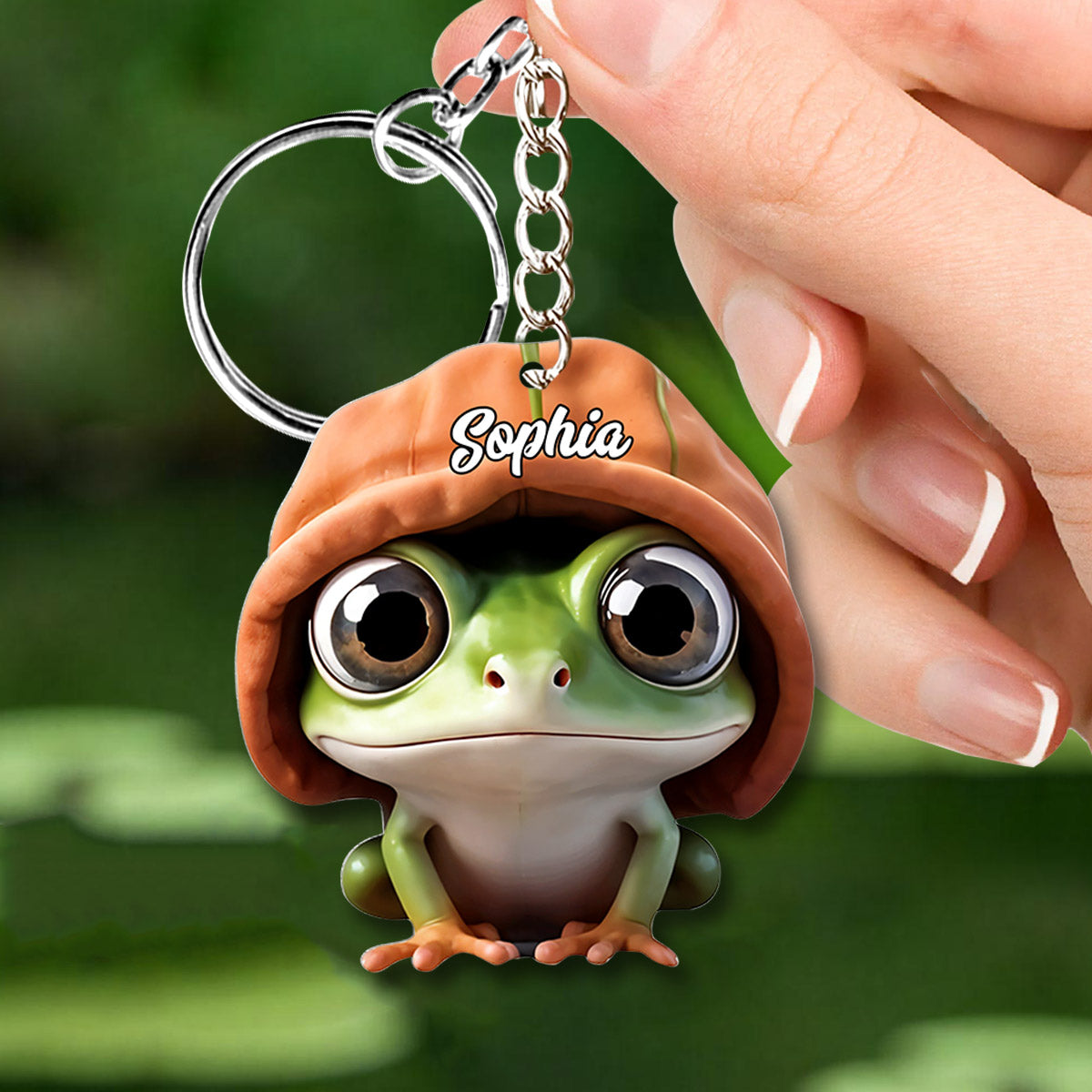 Adorable Frog - Personalized Frog Keychain