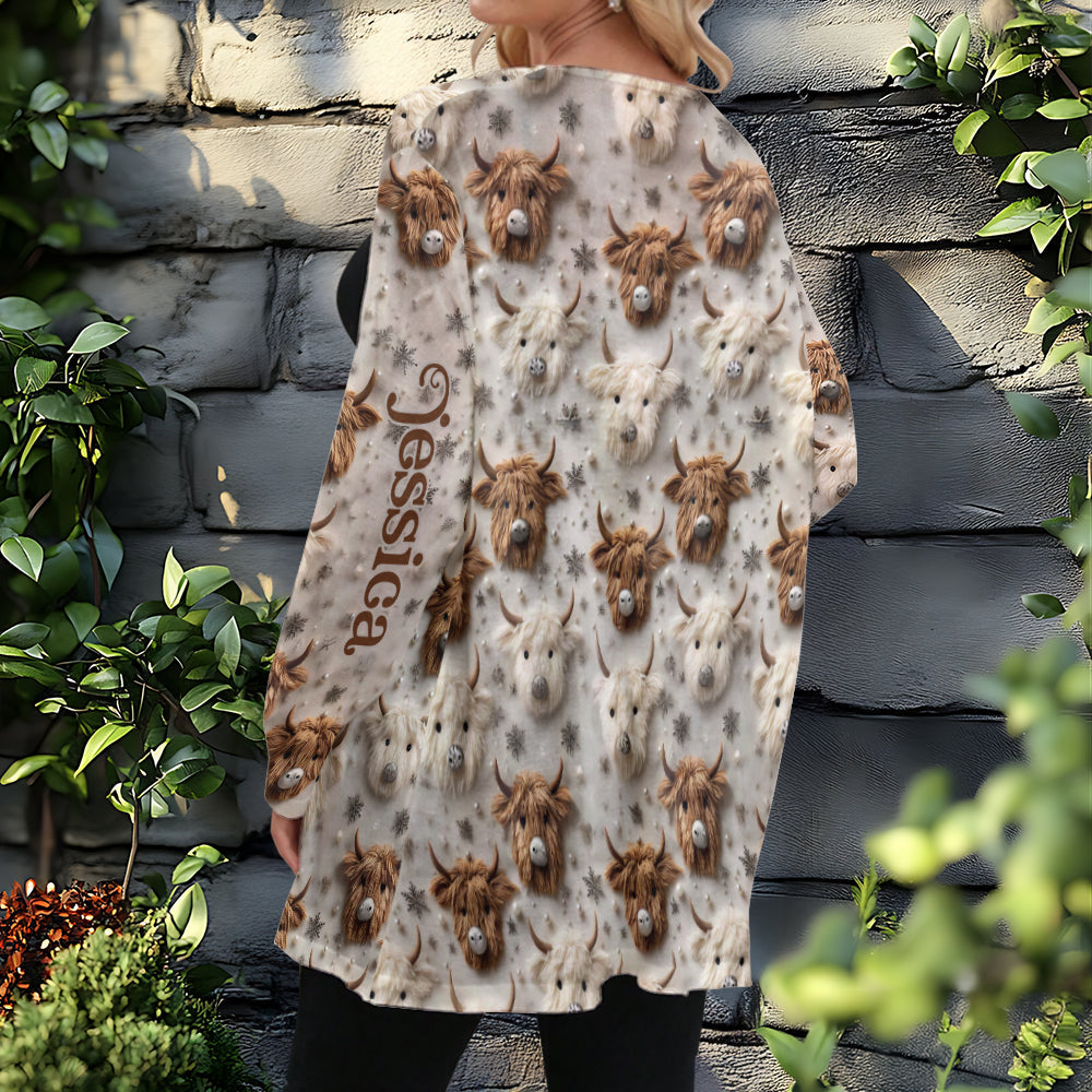 Cute Highland Cow - Personalized Cardigan