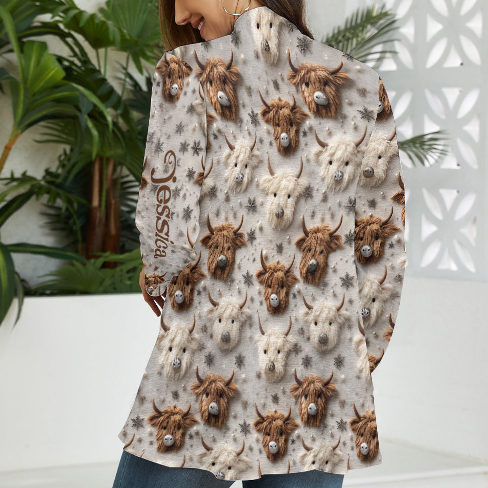 Cute Highland Cow - Personalized Cardigan