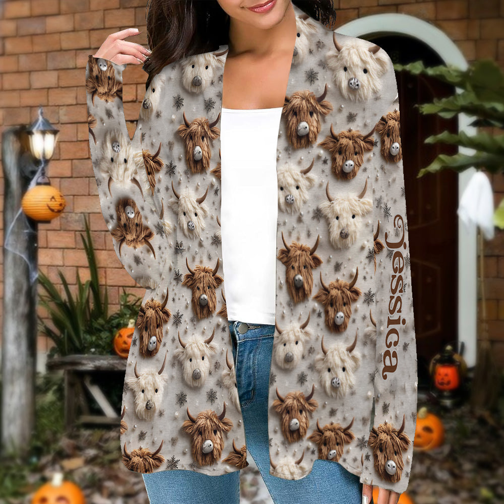 Cute Highland Cow - Personalized Cardigan