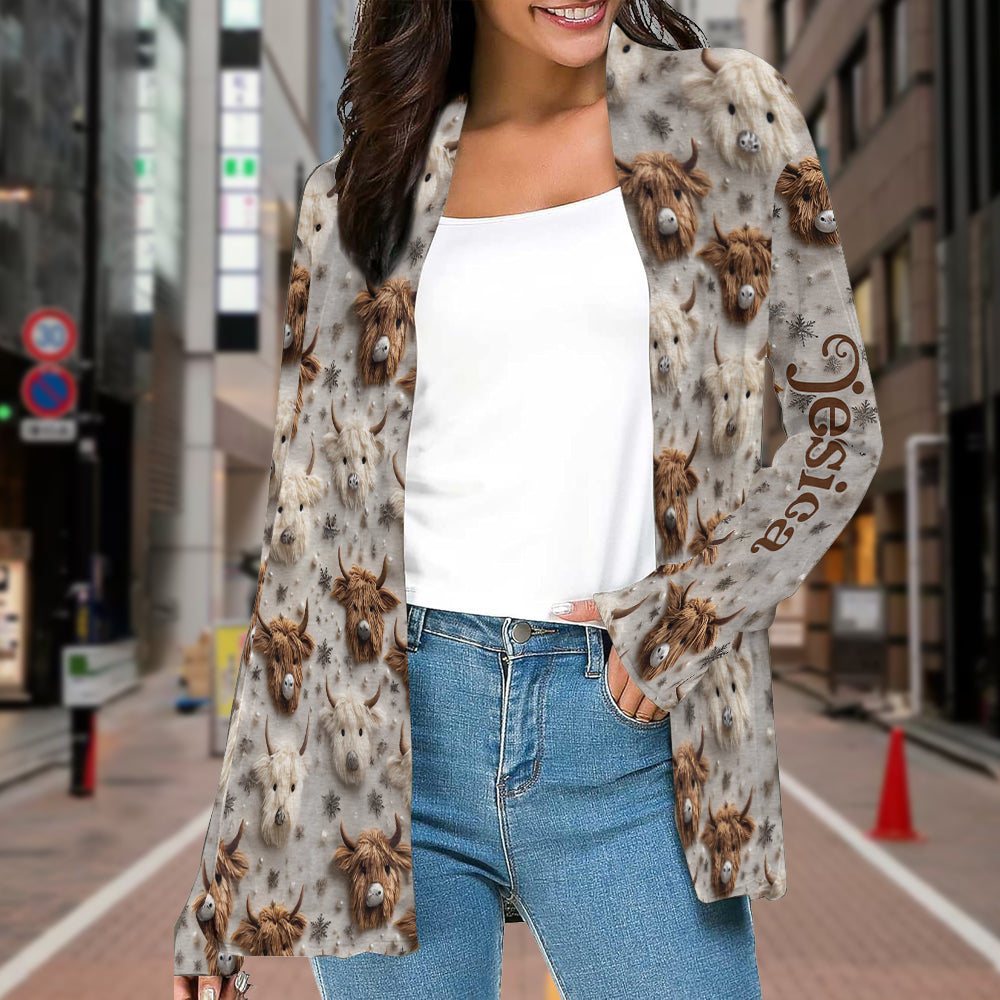 Cute Highland Cow - Personalized Cardigan