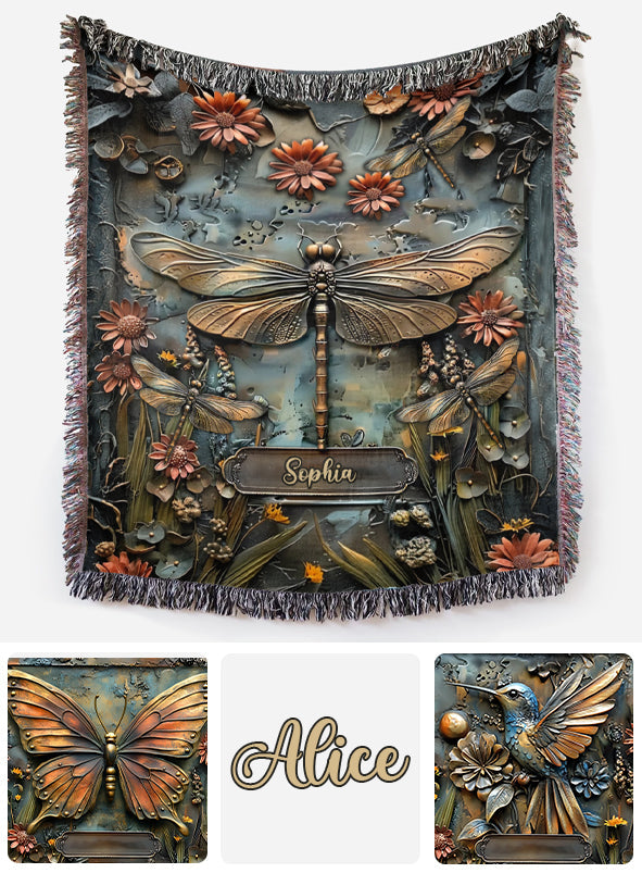 Magnifique couverture tissée de jardin vintage personnalisée