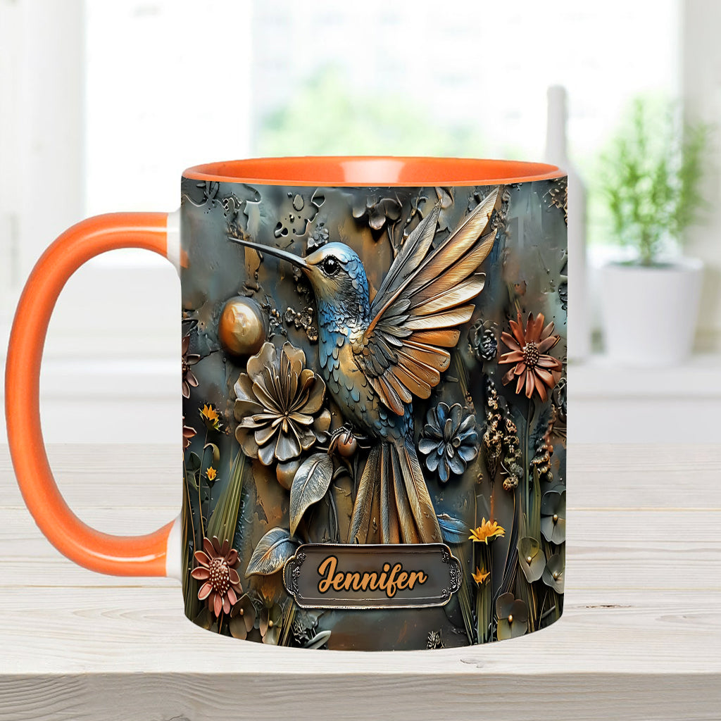 Stunning Hummingbird - Personalized Hummingbird Accent Mug
