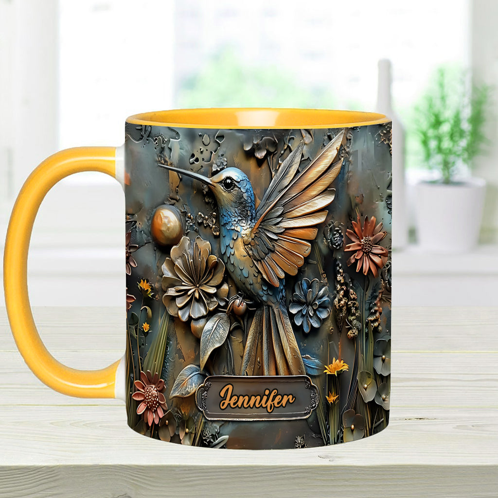 Stunning Hummingbird - Personalized Hummingbird Accent Mug