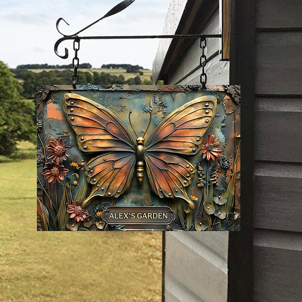 Le Petit Jardin - Panneau métallique rectangulaire personnalisé pour le jardinage