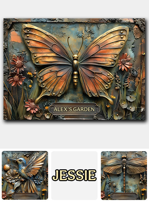 Le Petit Jardin - Panneau métallique rectangulaire personnalisé pour le jardinage