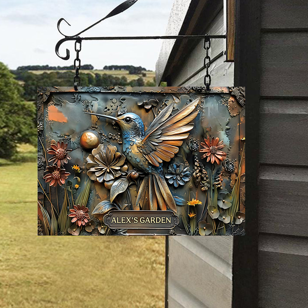 Le Petit Jardin - Panneau métallique rectangulaire personnalisé pour le jardinage