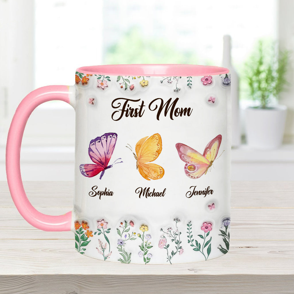 First Mom Now Grandma - Personalized Grandma Accent Mug