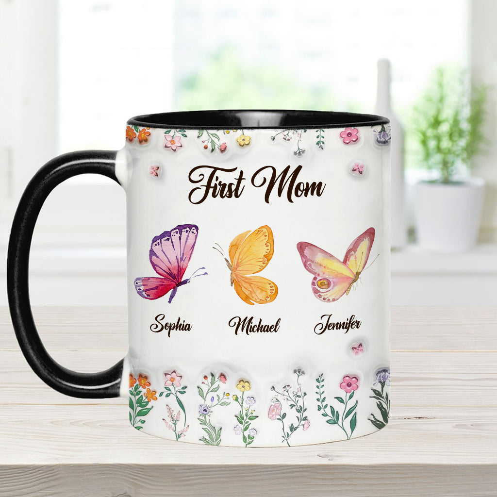 First Mom Now Grandma - Personalized Grandma Accent Mug