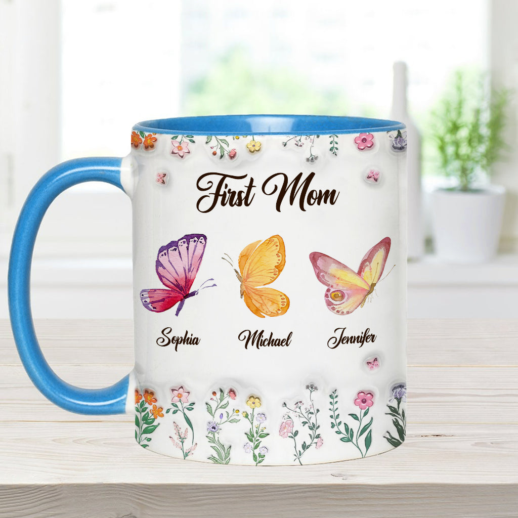 First Mom Now Grandma - Personalized Grandma Accent Mug