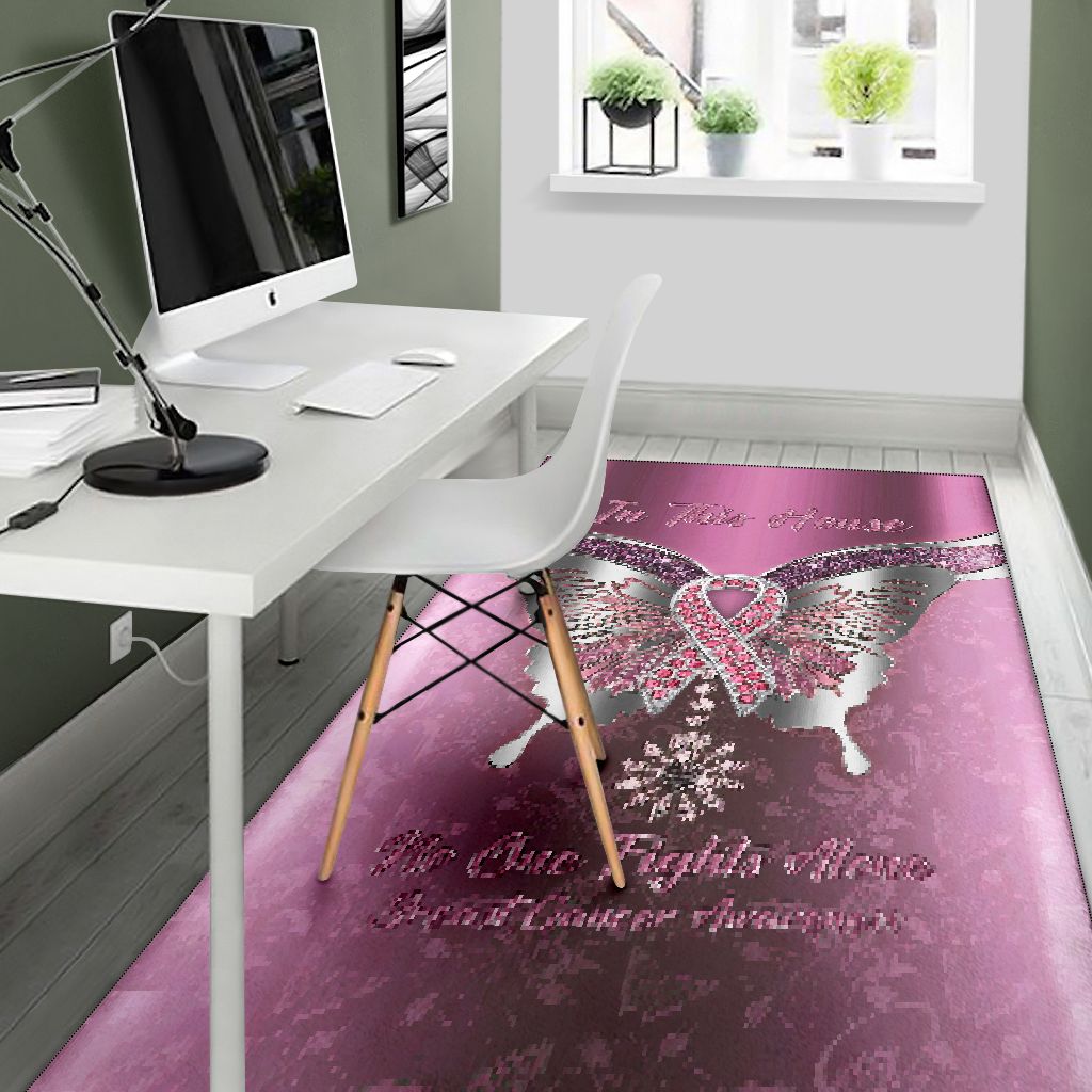 Dans cette maison, personne ne lutte seul contre le cancer du sein - Tapis de sensibilisation 0622