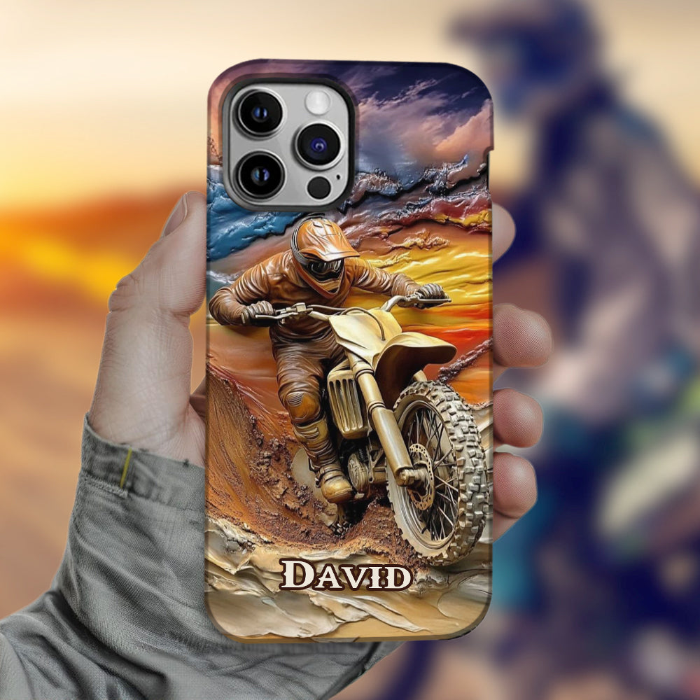 Born To Ride - Personalized Dirt Bike Full Print Phone Case