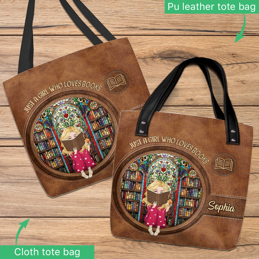 Sac fourre-tout personnalisé « Juste une fille qui aime les livres »
