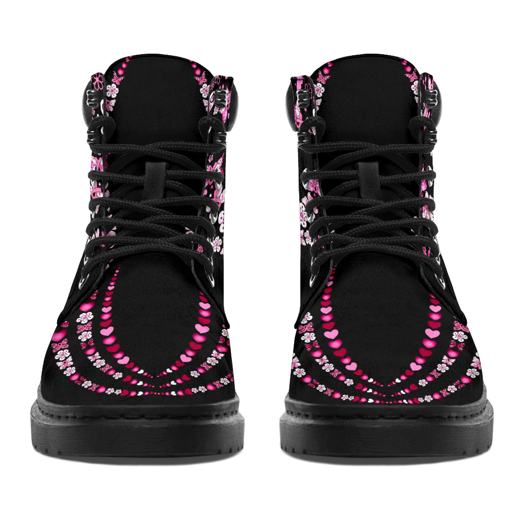 Ne jamais abandonner – Sensibilisation au cancer du sein – Bottes toutes saisons 0622