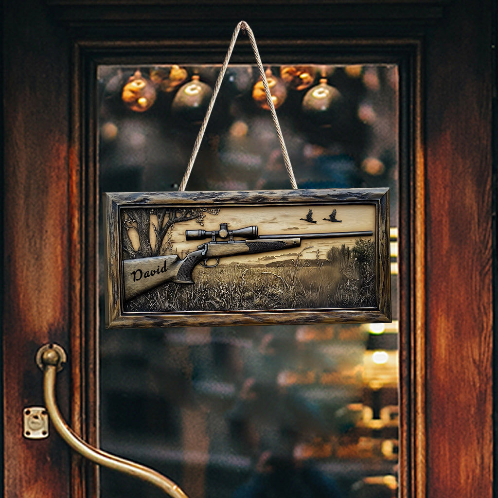 Fusil de chasse - Panneau en bois personnalisé sur mesure