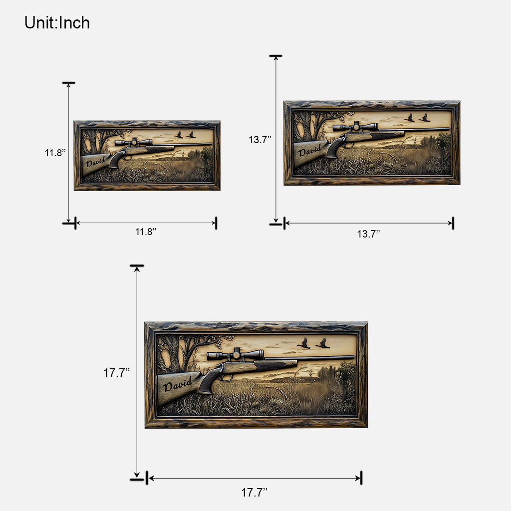 Fusil de chasse - Panneau en bois personnalisé sur mesure