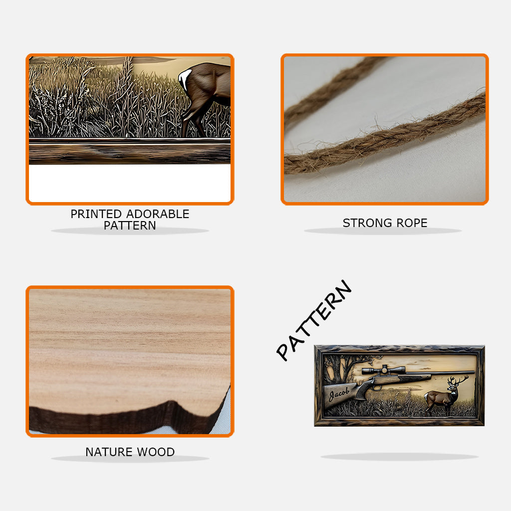 Hunting Rifle - Personalized Hunting Custom Shaped Wood Sign