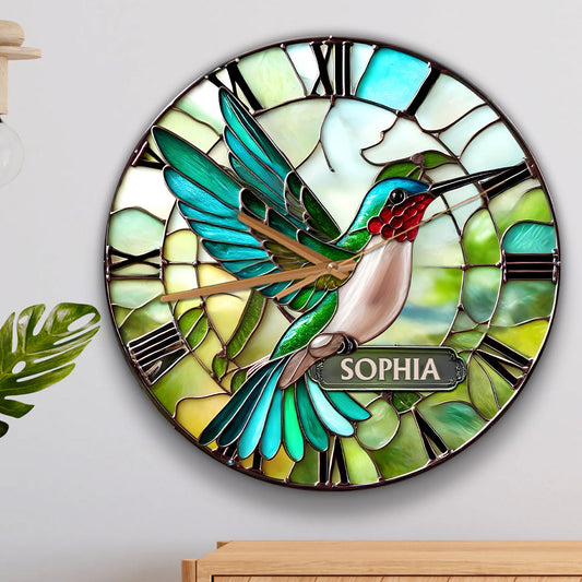 Superbe horloge murale colibri personnalisée