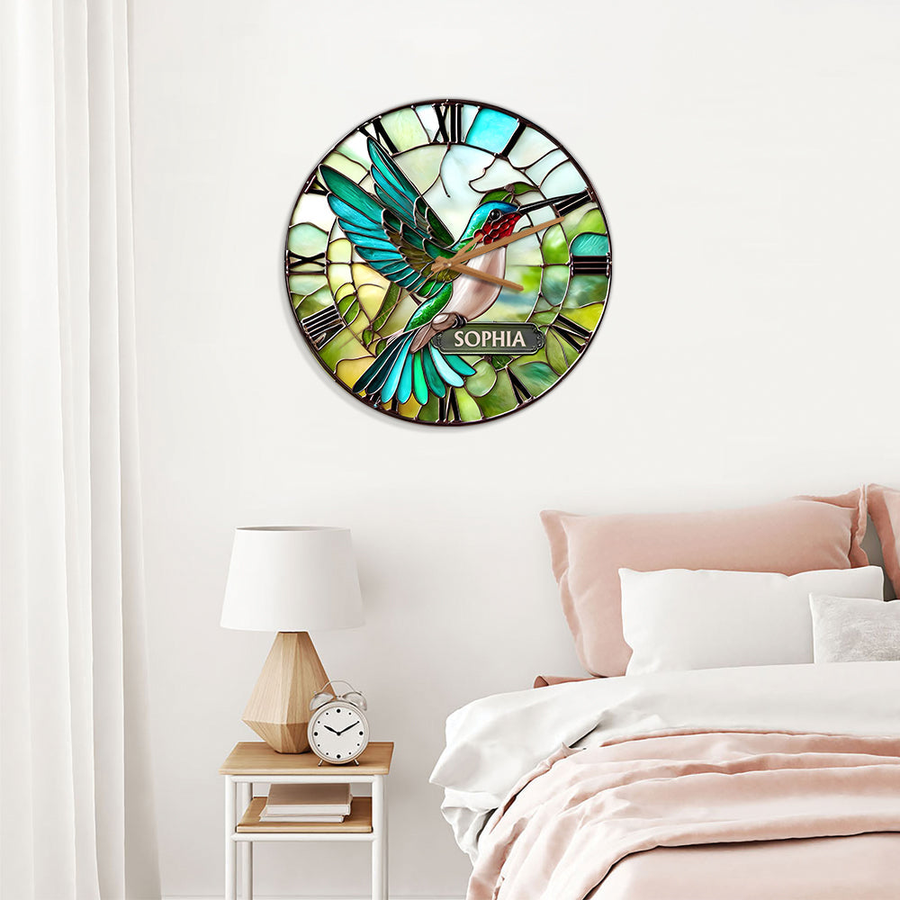 Superbe horloge murale colibri personnalisée