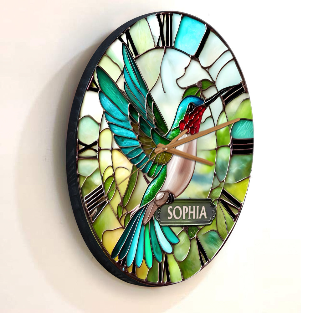 Superbe horloge murale colibri personnalisée