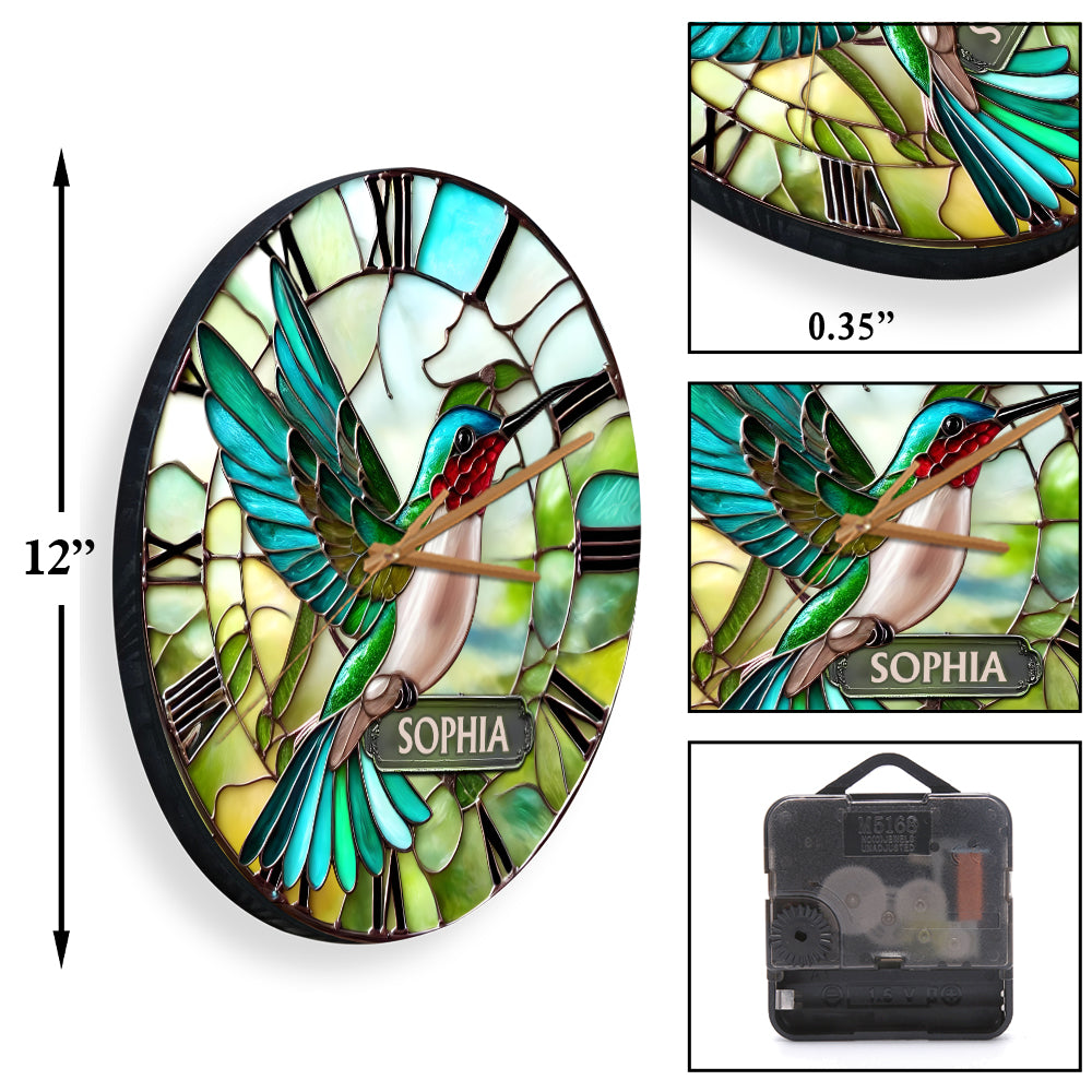 Superbe horloge murale colibri personnalisée