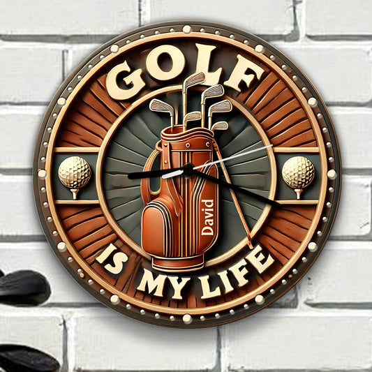 Horloge murale personnalisée sur le thème du golf