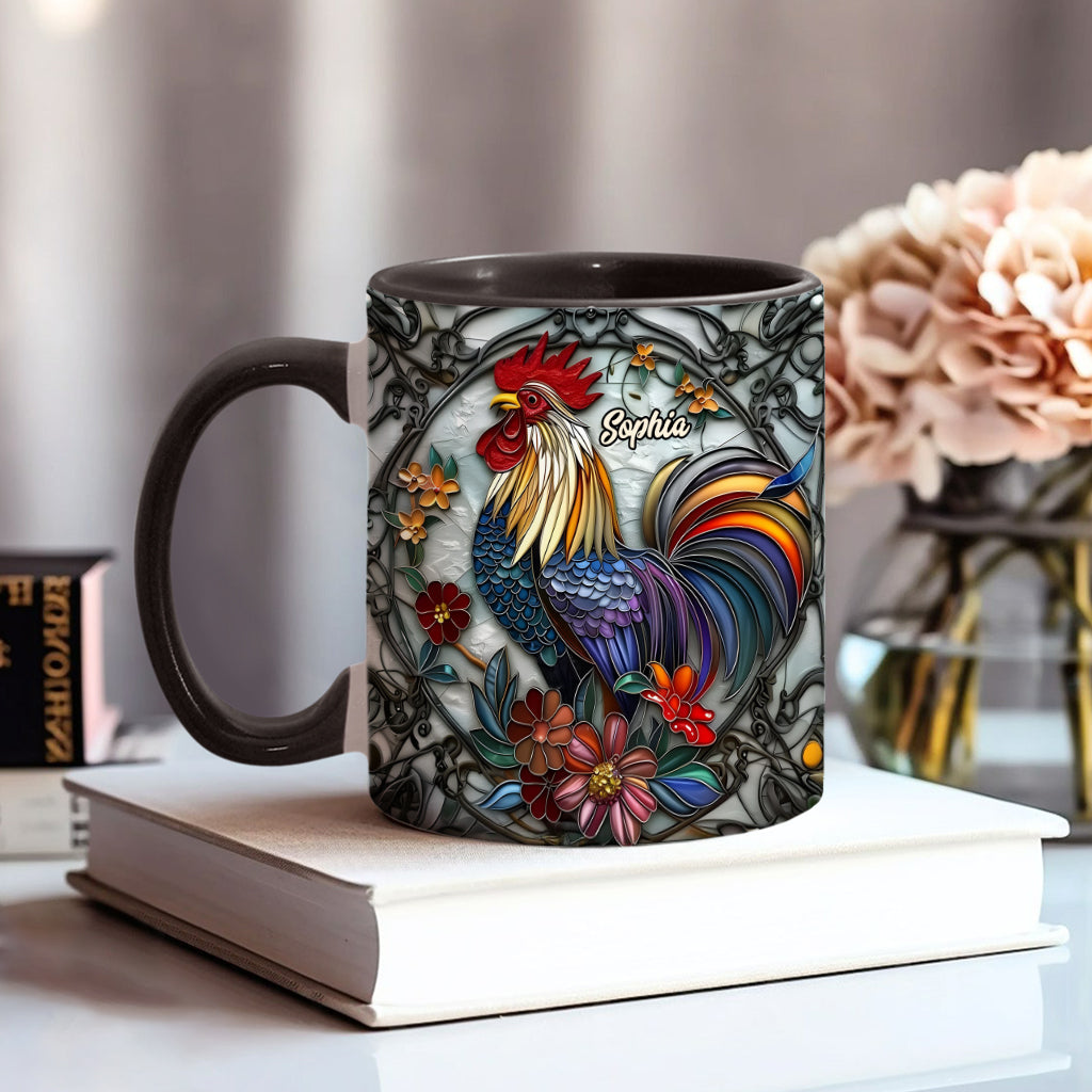 Cool Rooster - Personalized Chicken Accent Mug