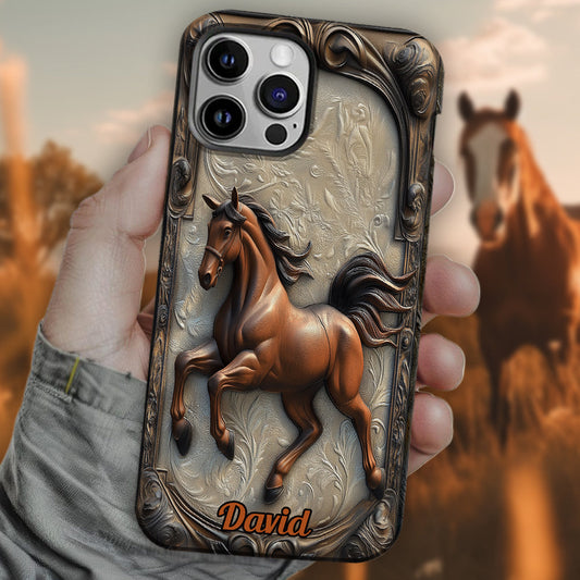 Coque de téléphone personnalisée Love Horse avec motif cheval intégral