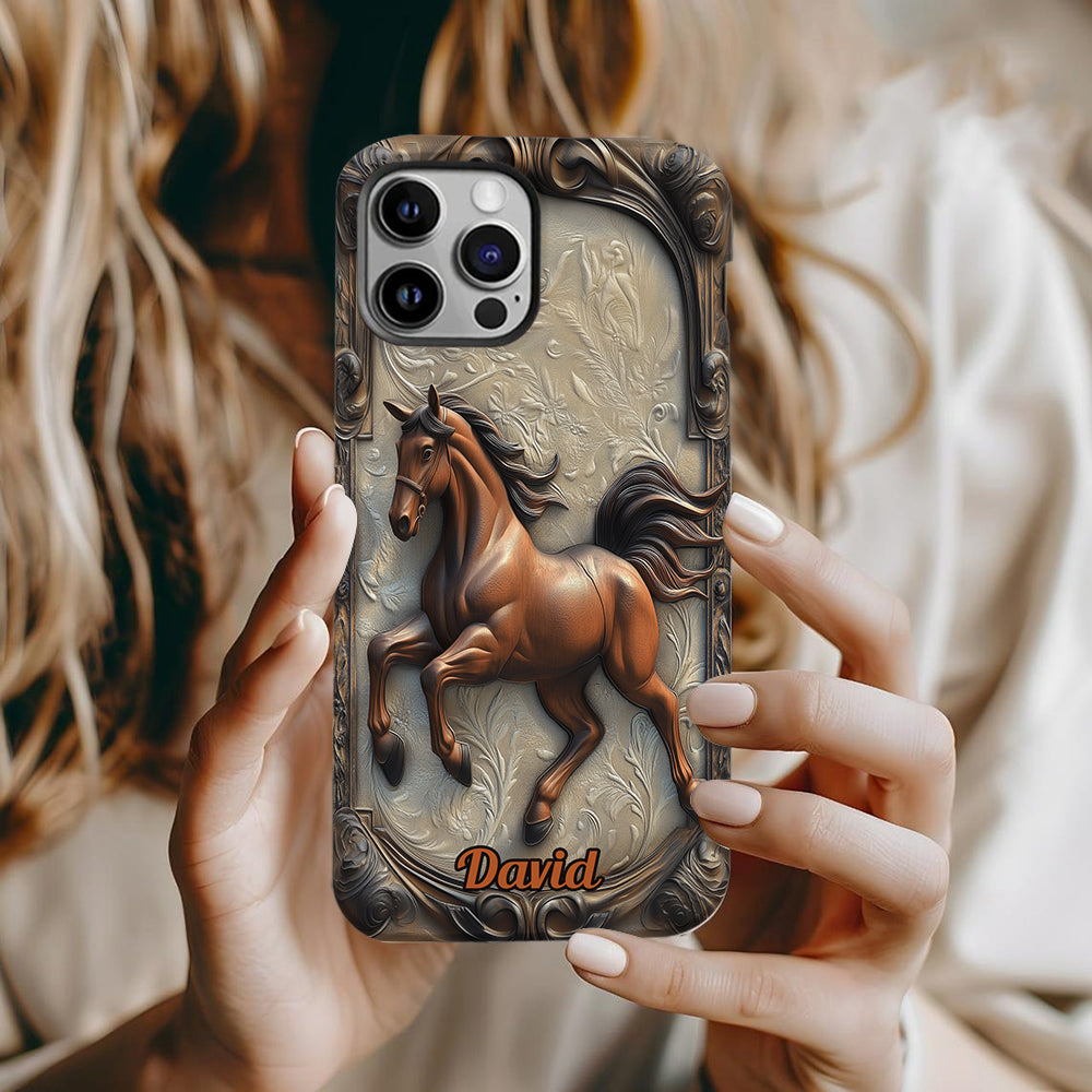 Coque de téléphone personnalisée Love Horse avec motif cheval intégral