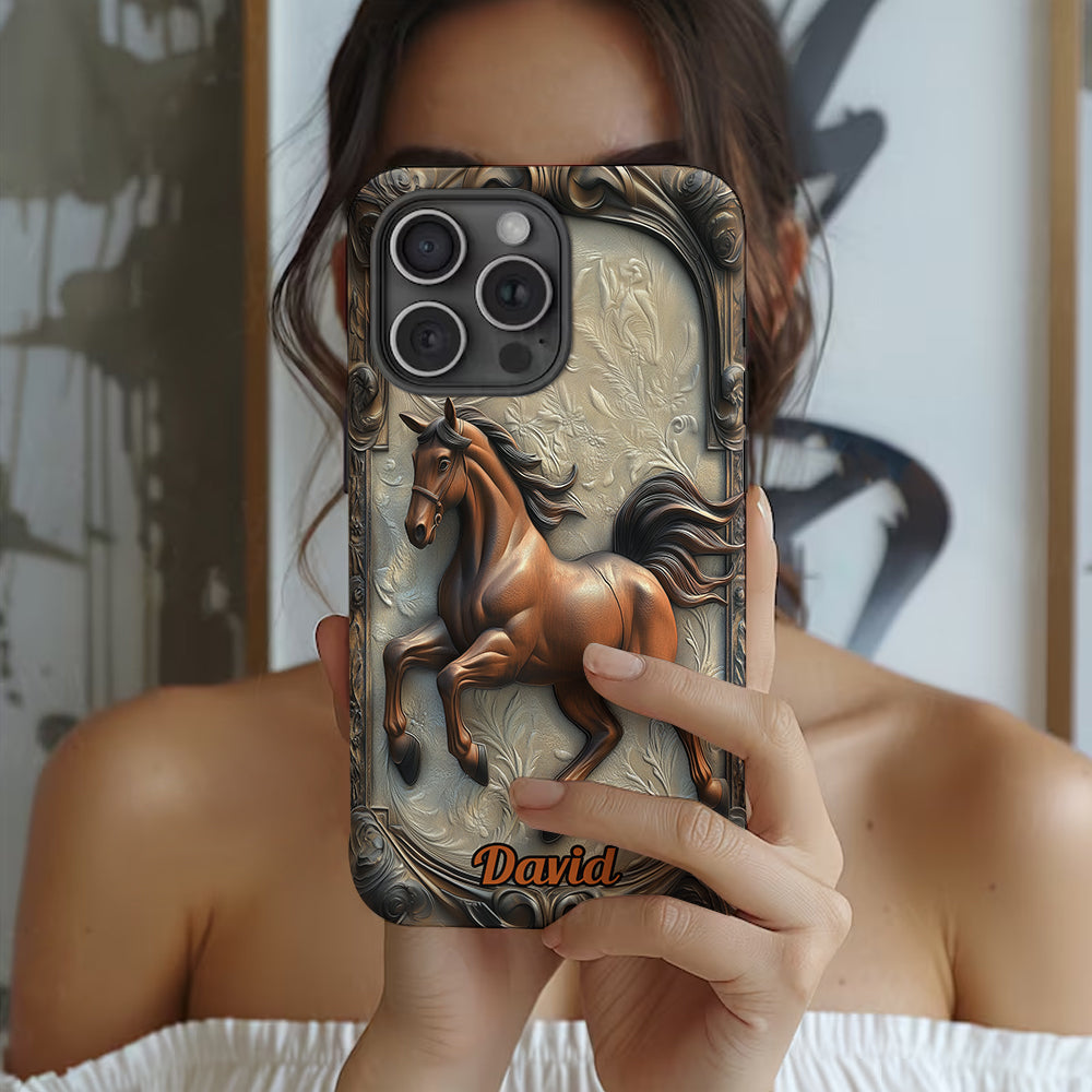 Coque de téléphone personnalisée Love Horse avec motif cheval intégral