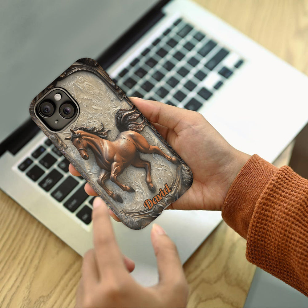 Coque de téléphone personnalisée Love Horse avec motif cheval intégral