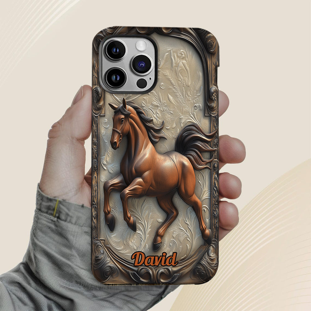 Coque de téléphone personnalisée Love Horse avec motif cheval intégral