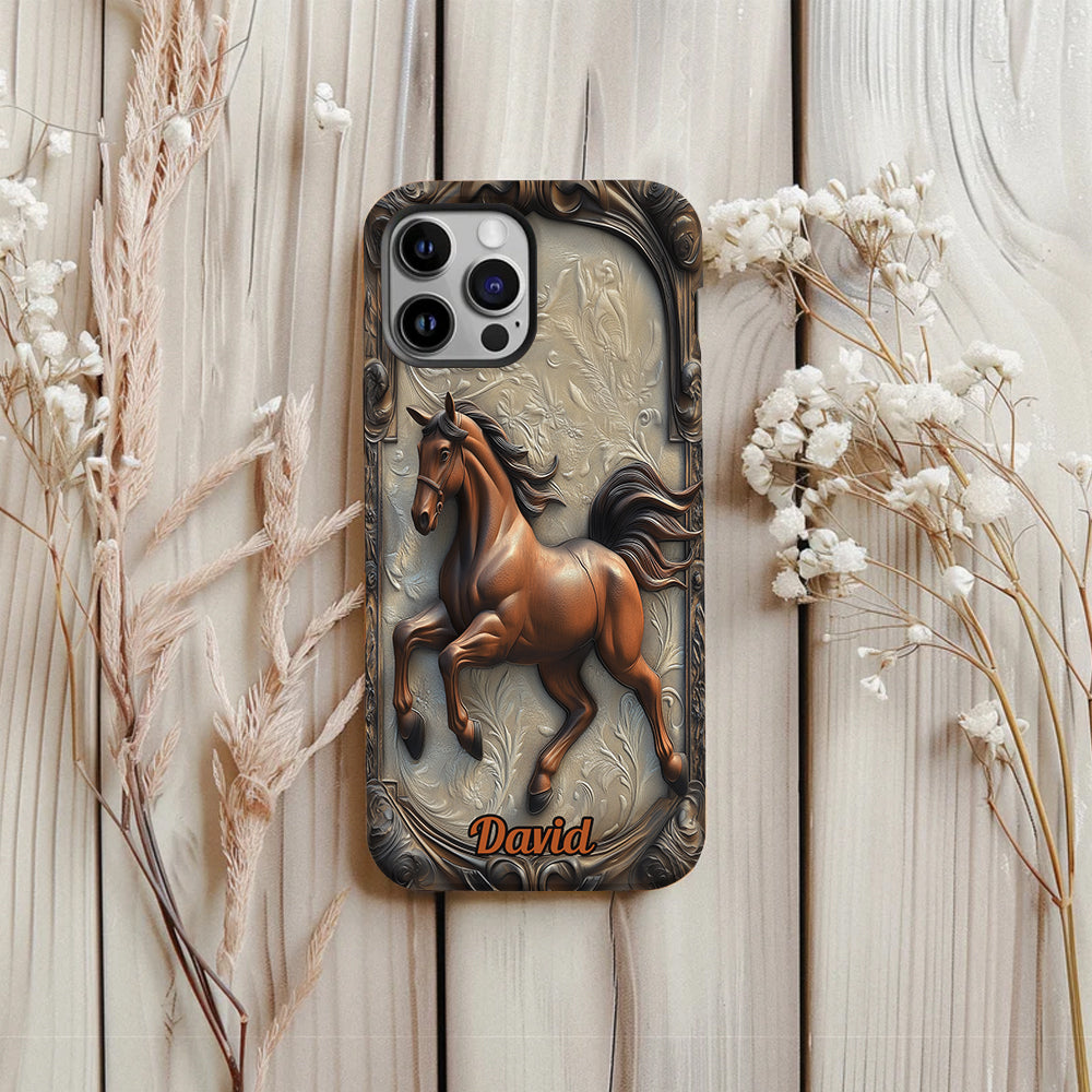Coque de téléphone personnalisée Love Horse avec motif cheval intégral