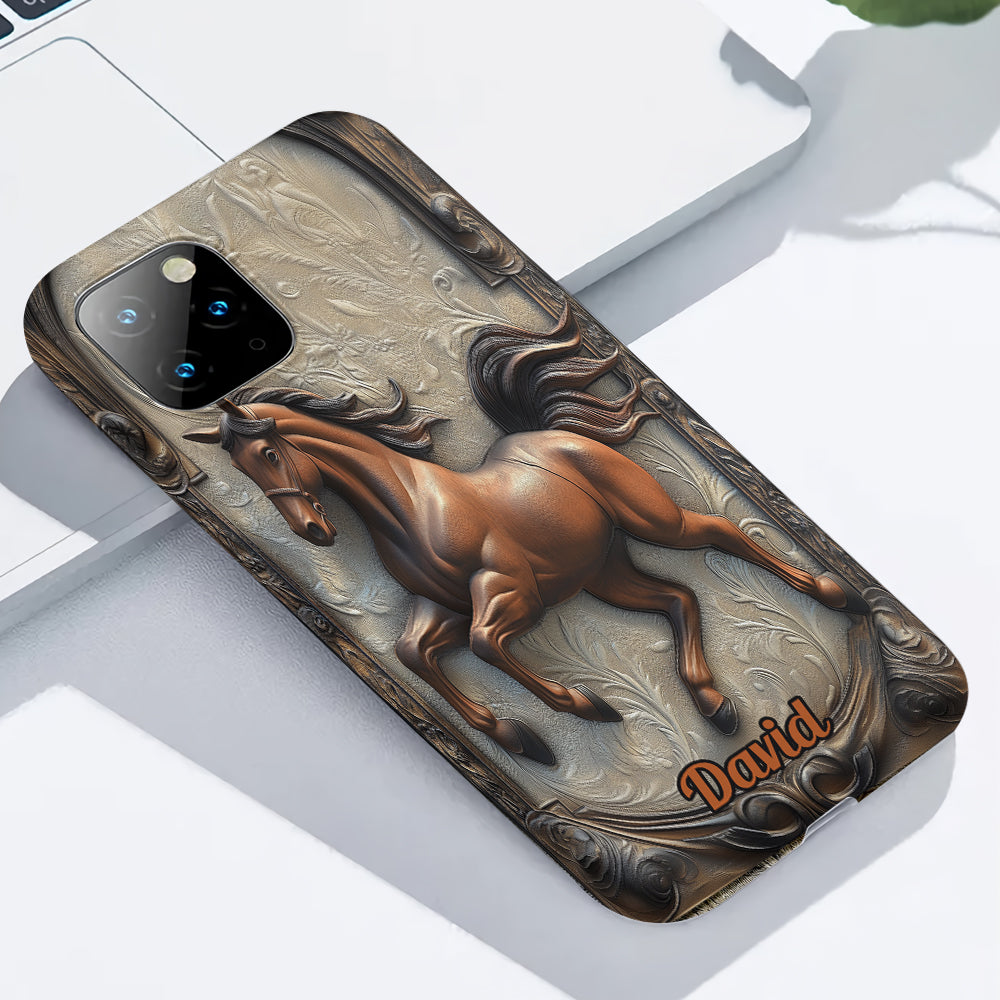 Coque de téléphone personnalisée Love Horse avec motif cheval intégral