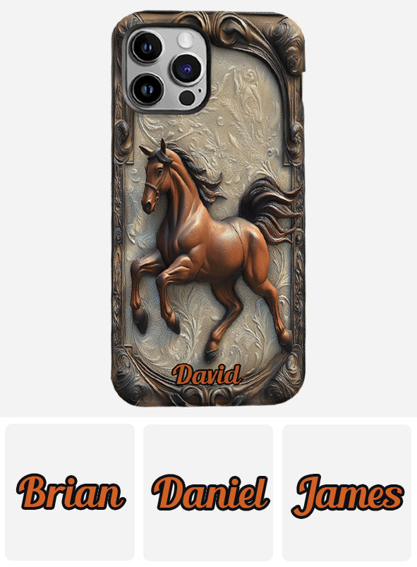 Coque de téléphone personnalisée Love Horse avec motif cheval intégral