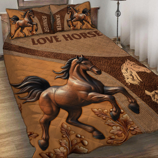 Love Horse - Personalized Horse Quilt Set