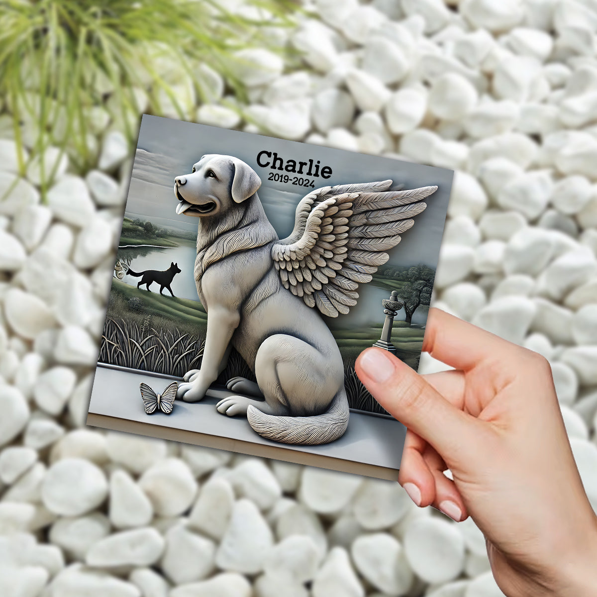 Forever In Our Hearts - Personalized Dog Square Shaped Stone