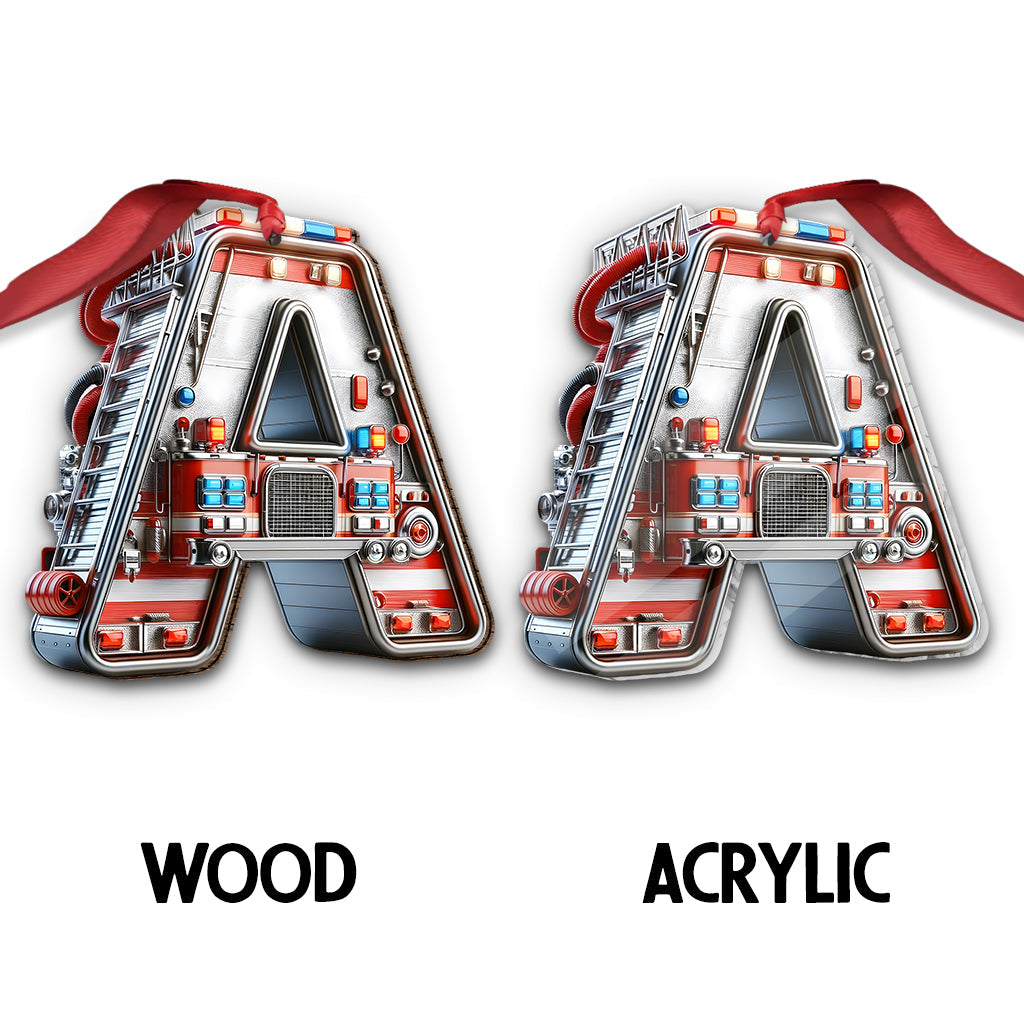 Alphabet Camion de Pompiers - Ornement Personnalisé pour Enfant