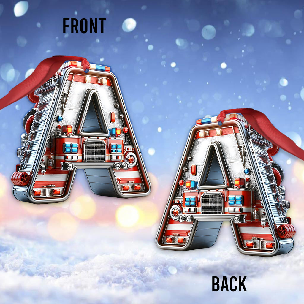 Alphabet Camion de Pompiers - Ornement Personnalisé pour Enfant