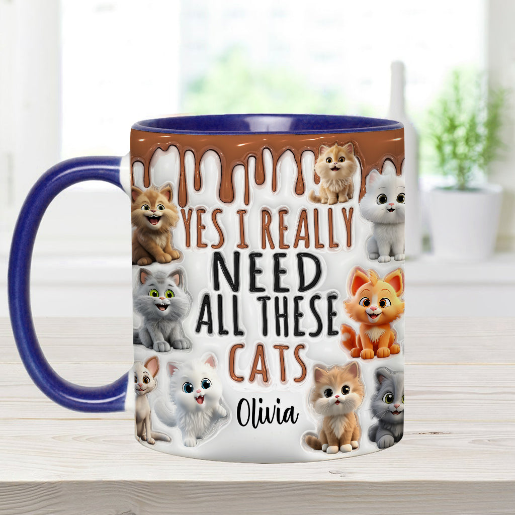 Yes I Really Need All These Cats/Dogs - Personalized Cat Accent Mug