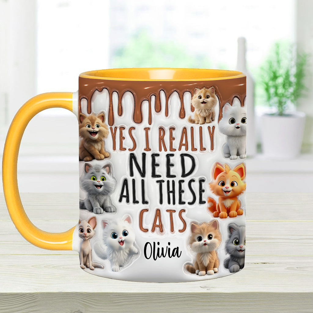 Yes I Really Need All These Cats/Dogs - Personalized Cat Accent Mug