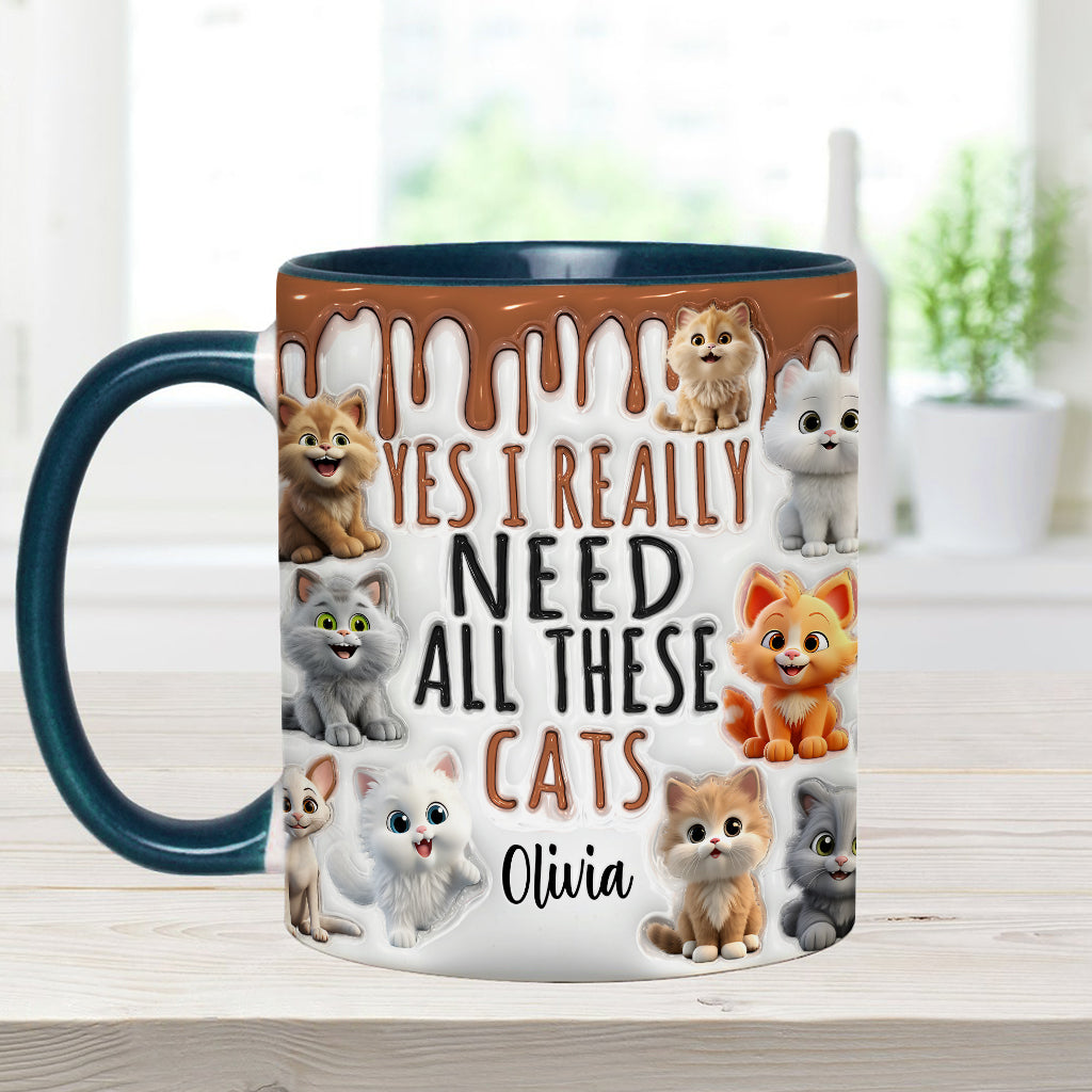 Yes I Really Need All These Cats/Dogs - Personalized Cat Accent Mug