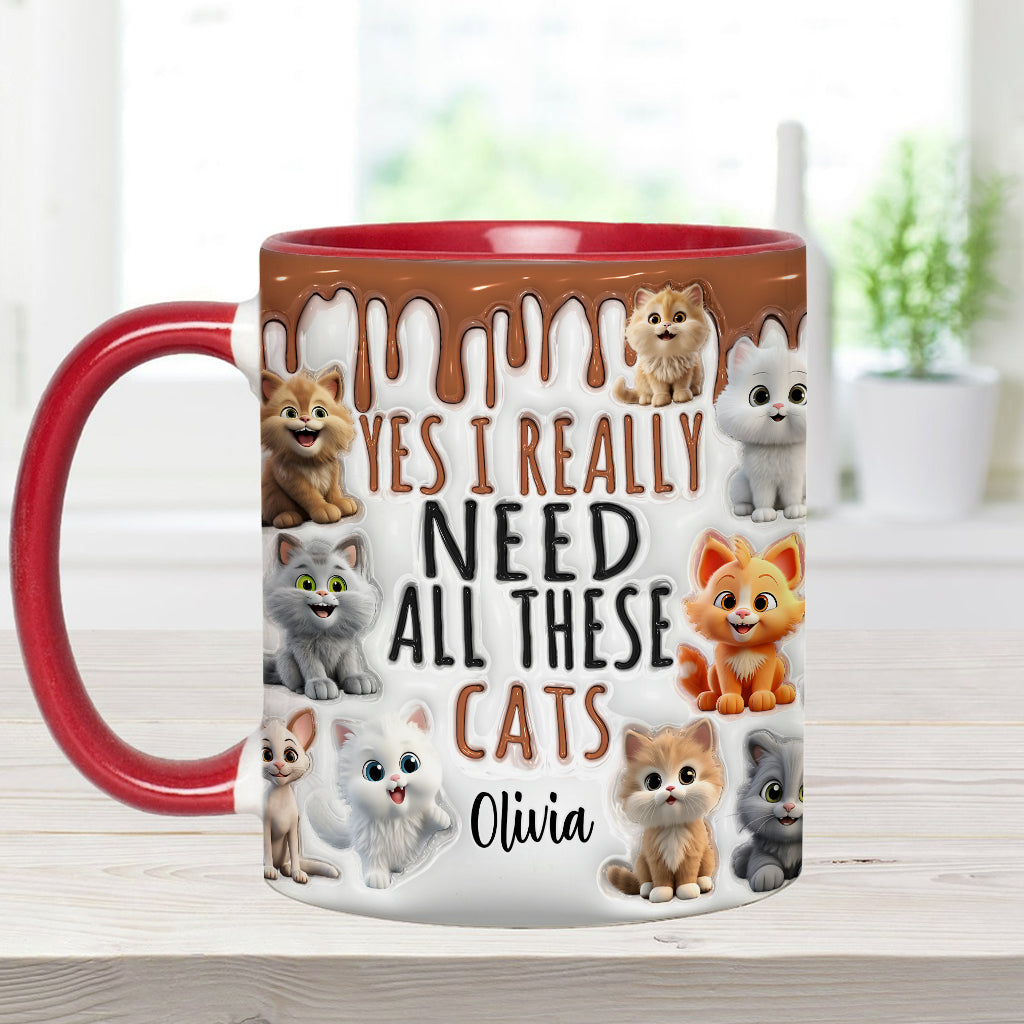 Yes I Really Need All These Cats/Dogs - Personalized Cat Accent Mug