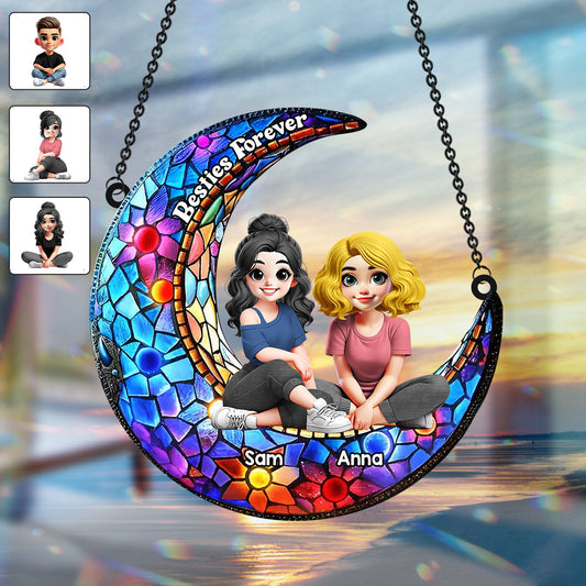 Meilleures amies pour toujours - Attrape-soleil personnalisé à suspendre à la fenêtre 