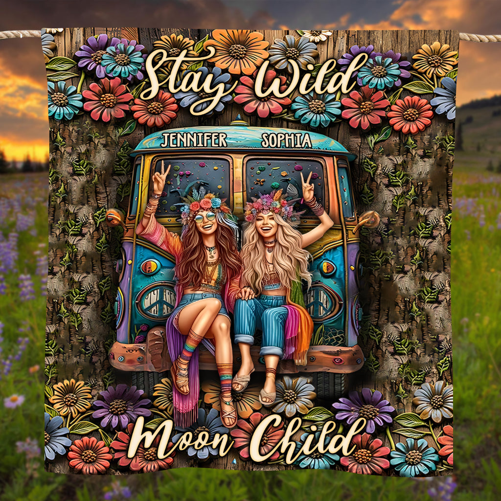 Stay Wild Moon Child - Personalized Hippie Blanket
